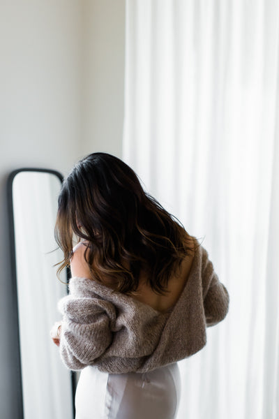 Lily Mohair Knit Sweater - Latte